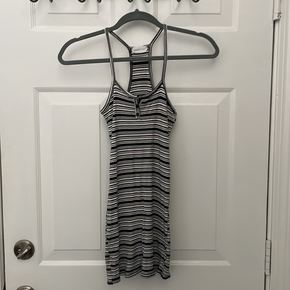 Full Tilt black and white strip mini dress size Small